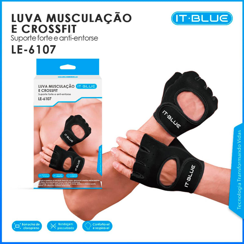 Luva de Musculação IT-Blue Respiravel